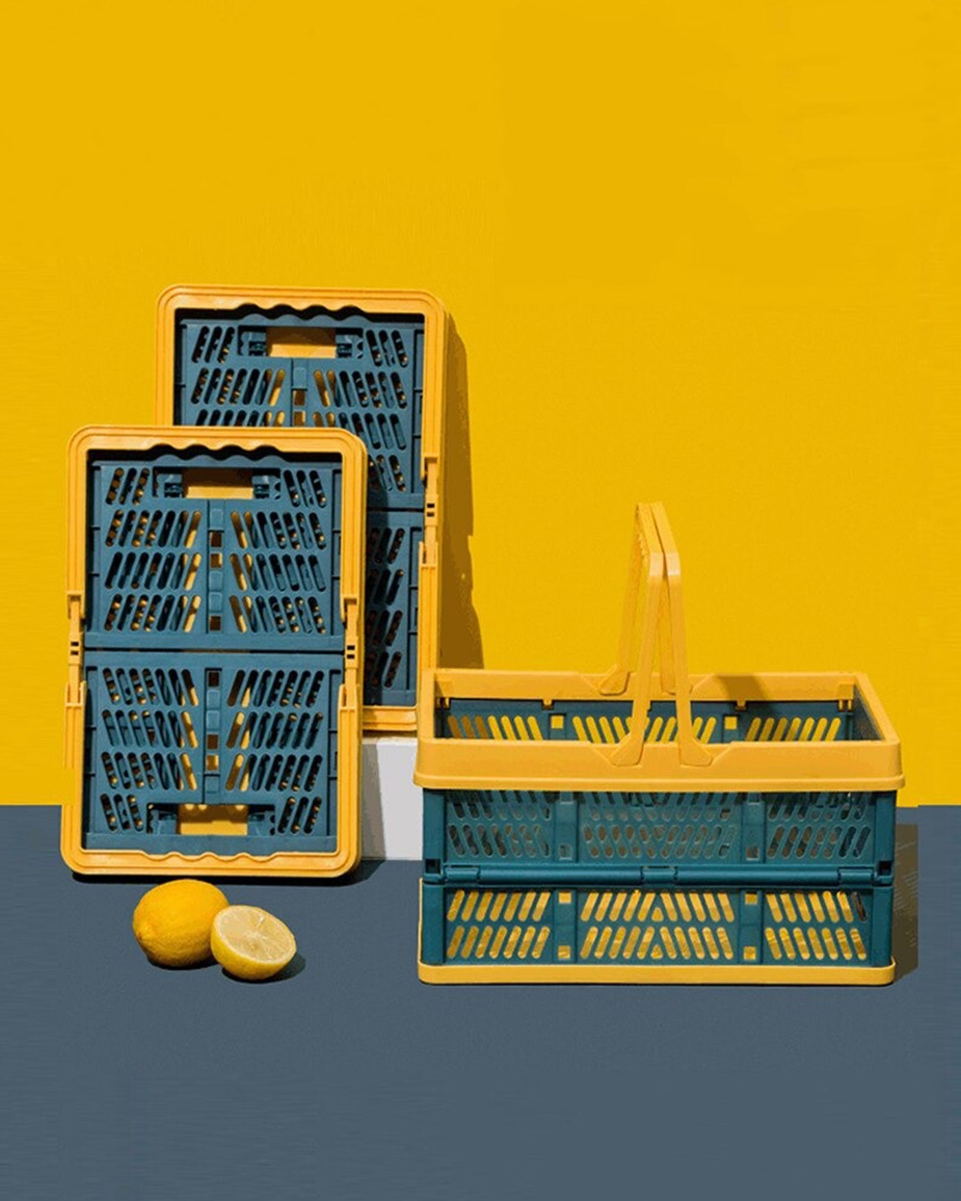 Multifunctional foldable plastic storage basket