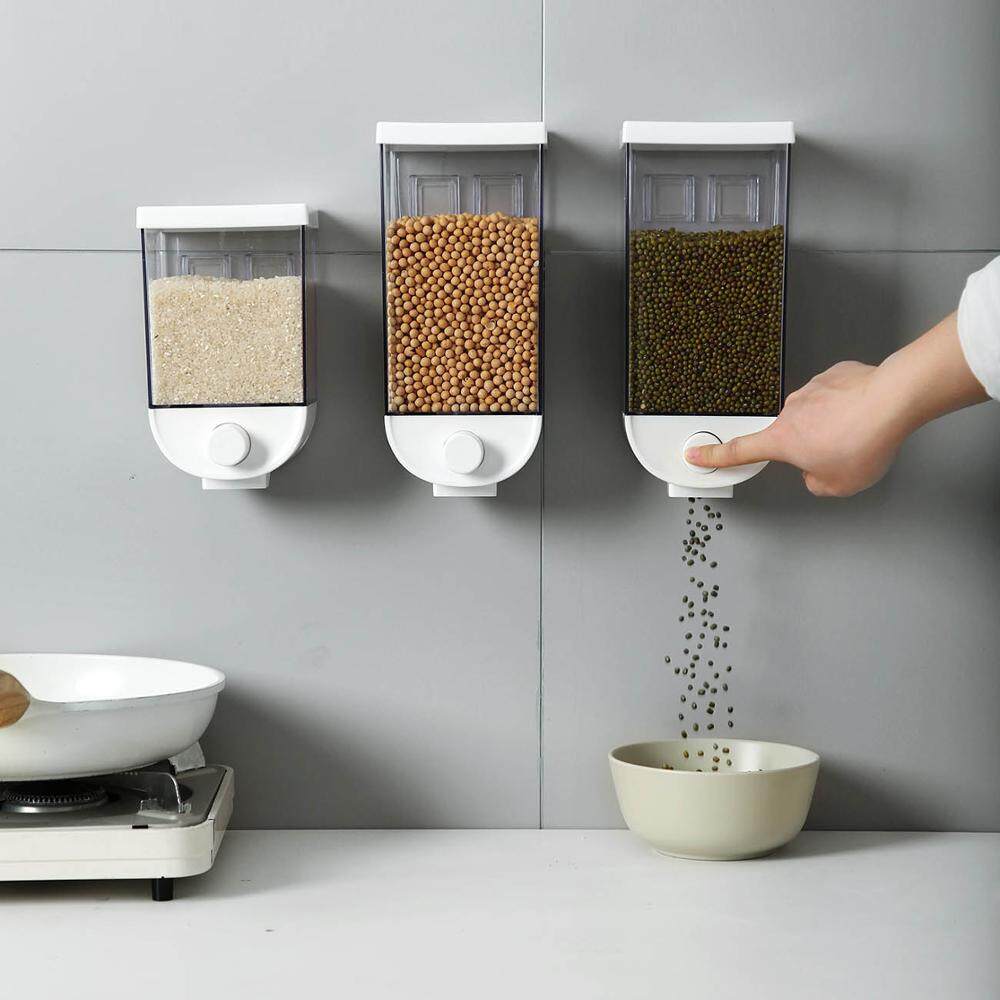 Kitchen Food Storage Container Cereal Dispenser Oatmeal Wall Mounted