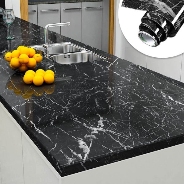 Black marble Self Adhesive Waterproof Sheet