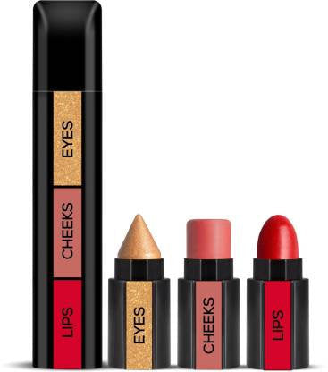 3 in 1 Makeup Stick With Eye Shadow, Blush & Lipstick, Enriched With Vitamin E