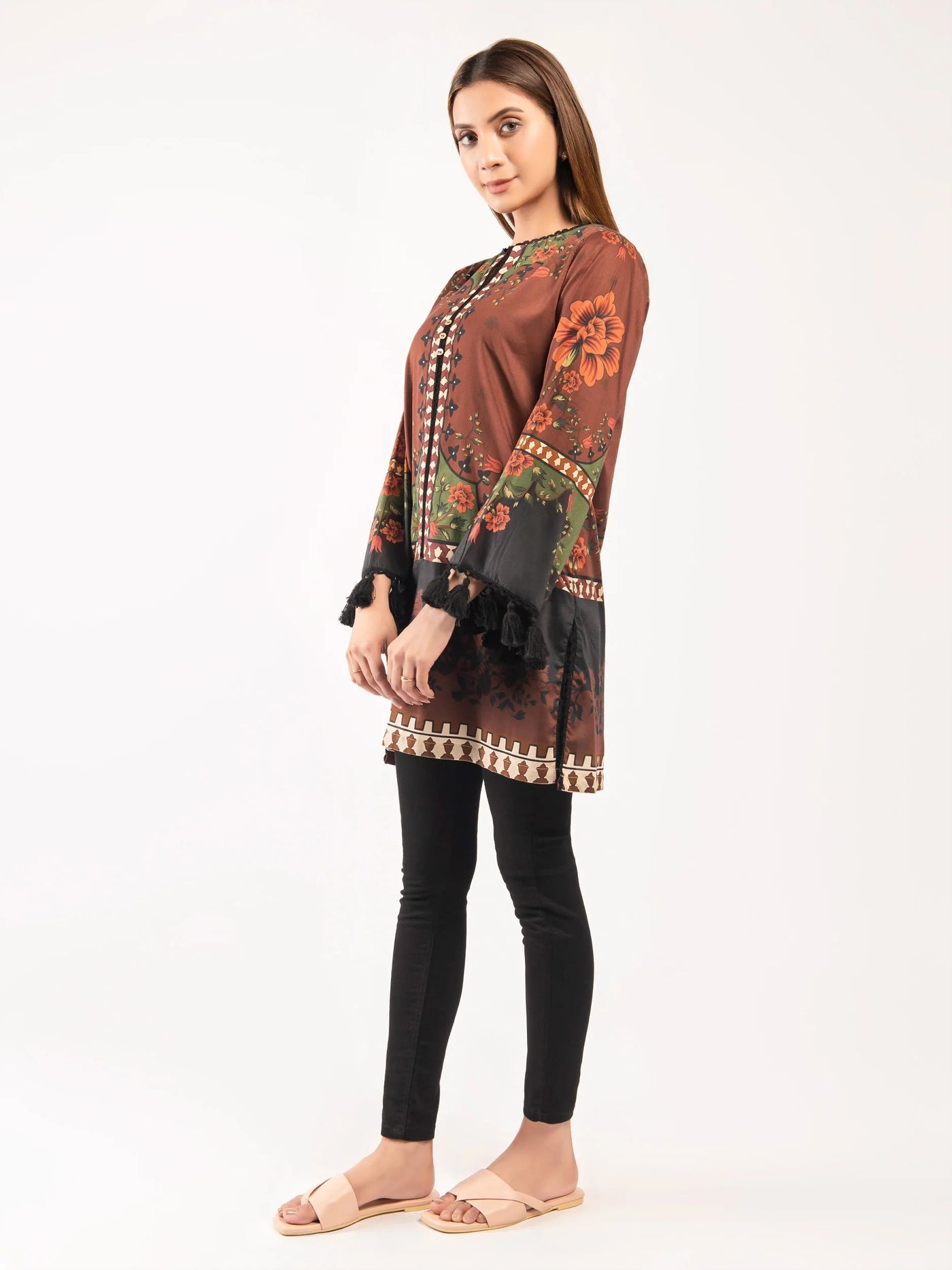Linen Printed kurti with  for girls & Women winter collection