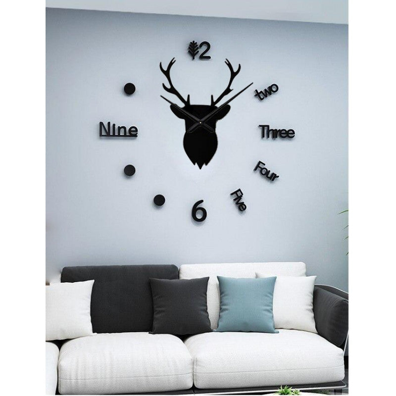 Nordic Deer DIY 3D Acrylic Wall Clock B-02